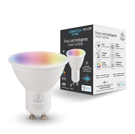 Focos Inteligentes Led Gu10 Wifi Multicolor Luz Blanca Fría Cálida Con