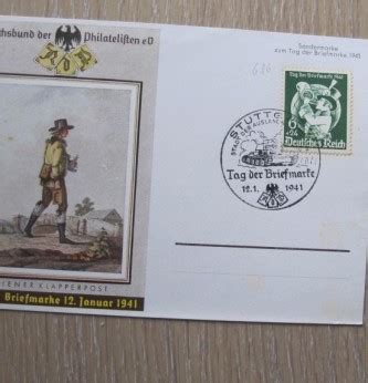 Third Reich Commemorative Postcard For Day Of The Postage Stamp Item