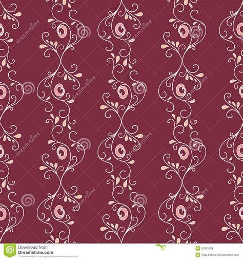 Seamless With Vintage Floral Pattern Stock Vector Illustration Of