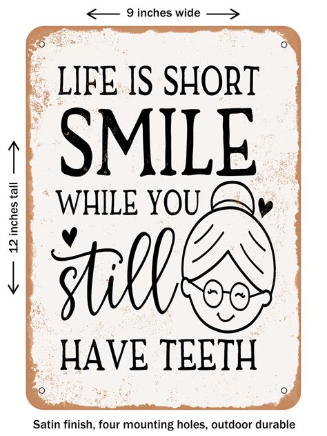 Decorative Metal Sign Life Is Short Smile While You Still Have Teeth