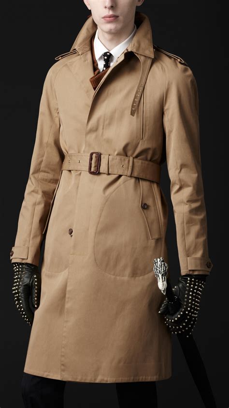 Lyst Burberry Prorsum Fitted Cotton Trench Coat In Natural For Men