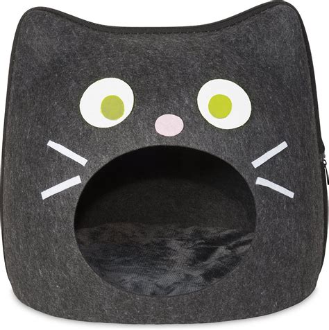 FurHaven Kitty-Shaped Felt Cubby Cat Bed, Dark Gray - Chewy.com