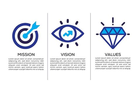 Misi N Visi N Y Valores Icono Dise O Infogr Fico Vector Premium