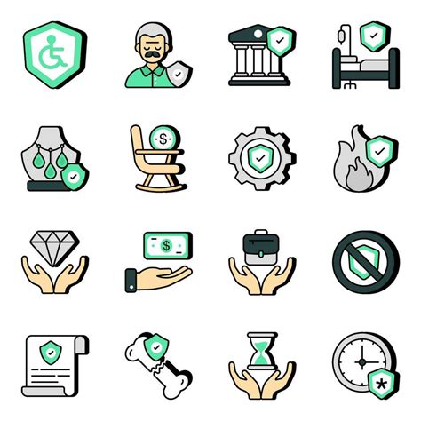 Pack Of Assurance Flat Icons 33234420 Vector Art At Vecteezy