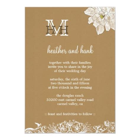 Kraft Paper Wedding : Invitation | Zazzle