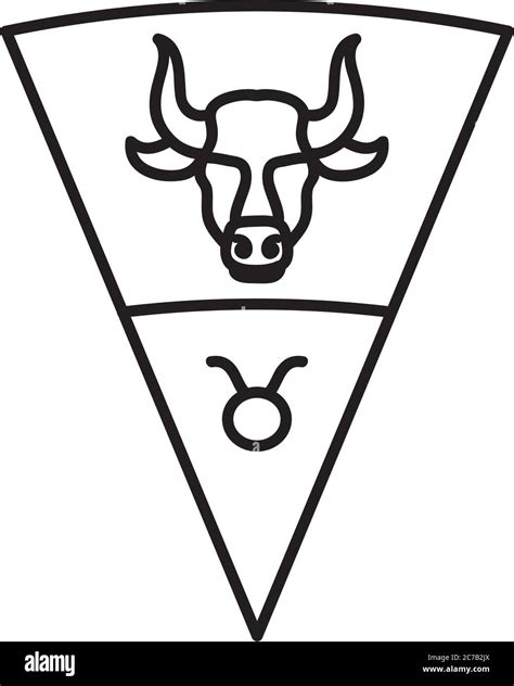 astrology concept, the bull symbol of taurus sign over white background, line style, vector ...