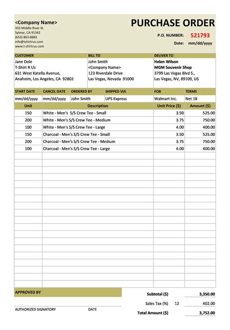 Free Purchase Order Templates Excel Doc Templatearchive