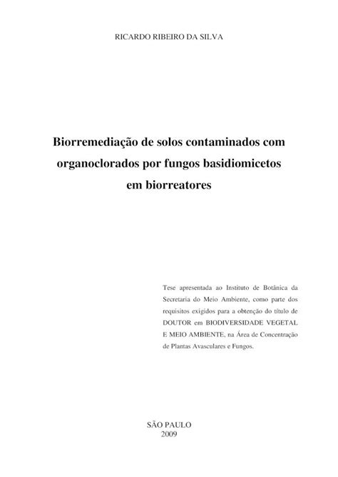 Pdf Biorremedia O De Solos Contaminados Organoclorados