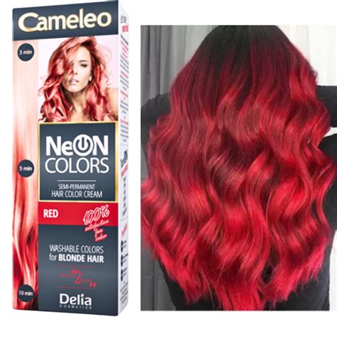 Delia Cameleo Neon Red Hair Color Cream Ml Tube Of Vibrant Semi