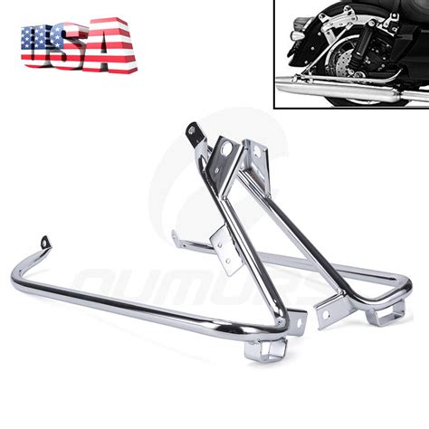 Chrome Saddlebag Support Mount Bracket For Harley Touring Street Glide