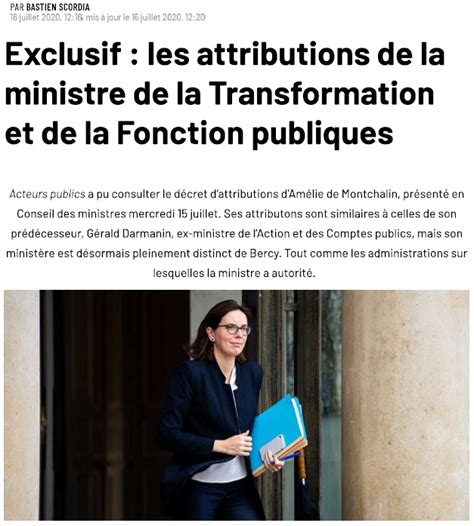 Les Attributions De La Ministre De La Transformation Et De La Fonction