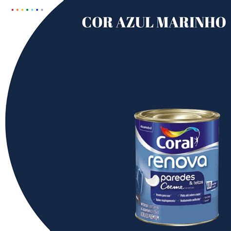 Tinta Parede Azul Marinho Acrílica Fosca Renova 800ml em Promoção na