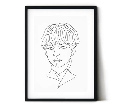 Bts Jimin Poster One Line Kpop Digital Print Bts Fan Art Park Jimin