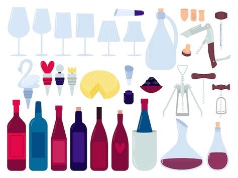 Premium Vector Wine Production Flat Design Set Vector Different