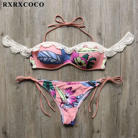 Aliexpress Buy RXRXCOCO Sexy Off Shoulder Swimsuit Women Swimwear