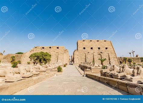 Entrance To the Karnak Temple in Luxor, Ancient Thebes, Egypt Stock ...