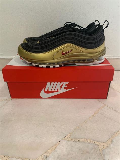 Nike Air Max 97 Metallic Gold Mens Fashion Footwear Sneakers On