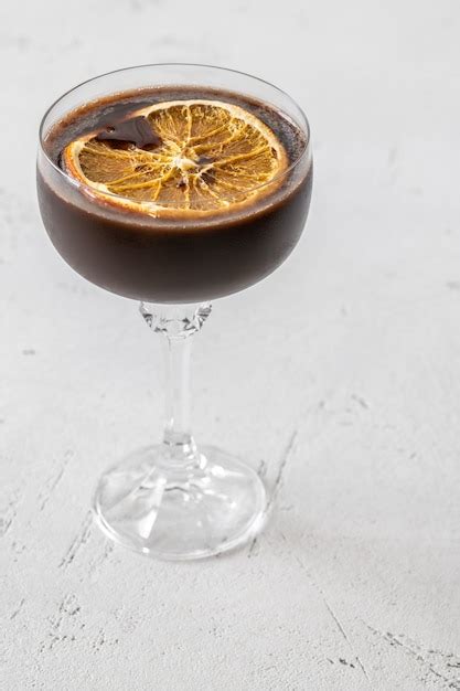 Premium Photo Glass Of Chocolate Orange Espresso Martini Cocktail