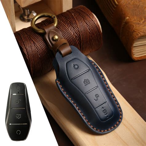 Car Leather Key Case Holder For Byd Qin Plusdmi Atto Han Ev Dolphin