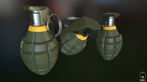 D Model Mk Pineapple Fragmentation Grenade Vr Ar Low Poly Cgtrader