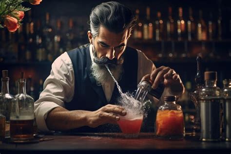 Premium Photo | Bartender Crafting a Complex Cocktail