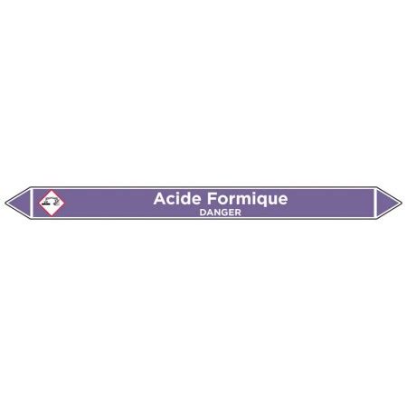 Marqueur De Tuyauterie Acide Formique Violet Tailles Signal Tique