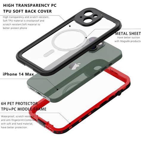 Magsafe対応 Iphone 14 完全防水 ケース 耐衝撃 防霧 防塵 Iphone14 Pro Max 頑丈360度全面保護 透明 アイフォン14 Plus ケース ケース カバー