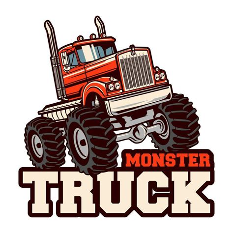 monster truck vector logo design inspiration, Design element for logo, poster, card, banner ...