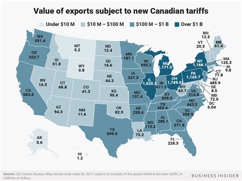 Trump Canada Tariffs States That Would Lose The Most Exports