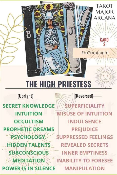 The High Priestess Tarot Card Meaning Reversed Yes And No Love Life