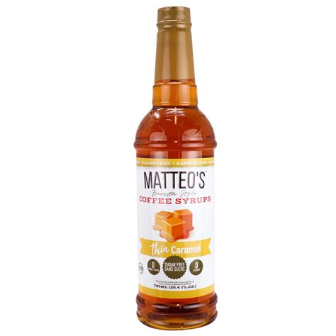 Matteos Sugar Free Coffee Syrup Caramel At Natura Market