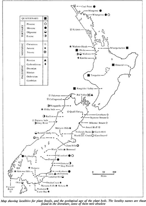 Map Showing Location Of Plant Fossils 1966 Encyclopaedia Of New