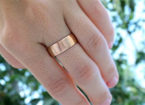 Mens Bronze Wedding Ring Domed Bronze Ring Silver Mens Ring Etsy