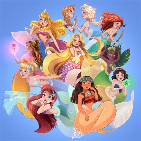 All Disney Princesses As Mermaids