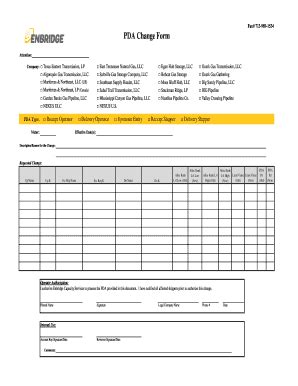 Fillable Online PDA Change Form Fax Email Print PdfFiller