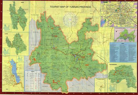 Tourist Map of Yunnan - Maps of Yunnan