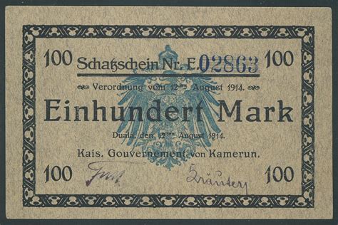 German Cameroon banknotes 100 Mark 1914|World Banknotes & Coins ...