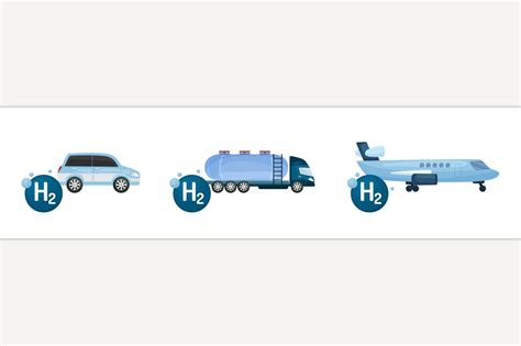 Hydrogen Transporting H2 Fuel Car Technology Illustrations