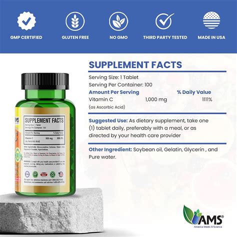 America Medic Science Rapid C Suplemento De Vitamina C De Mg