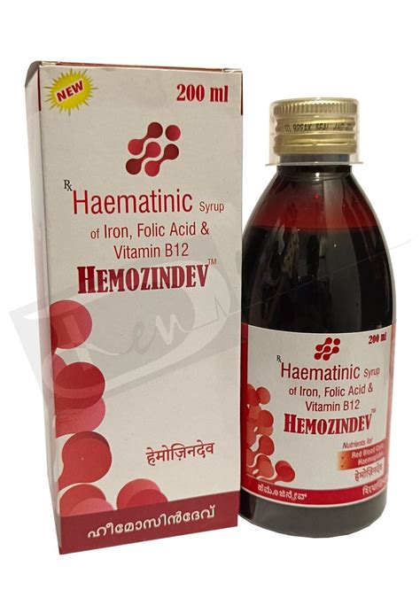 Hemozindev Haematinic Syrup Of Iron Folic Acid Vitamin B For