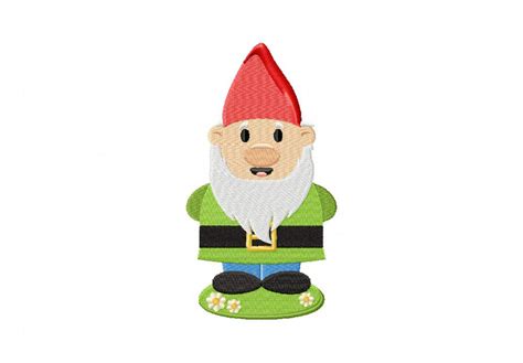 Happy Garden Gnome Machine Embroidery Design Daily Embroidery