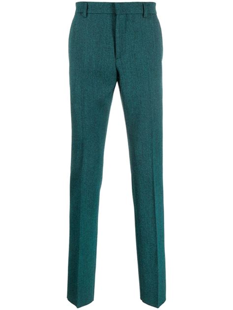 Versace Wool Blend Slim Leg Trousers Farfetch