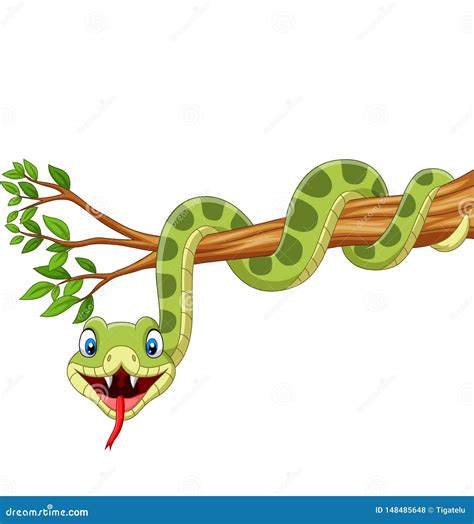 Cartoon Snake Hanging On Blank Sign Royalty Free Stock Photo