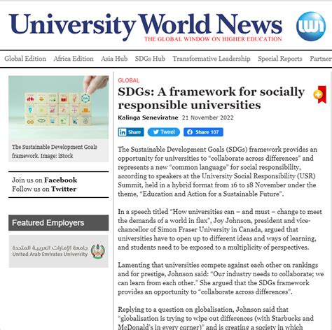 Sdgs A Framework For Socially Responsible Universities University