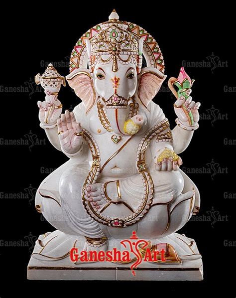 White Marble Ganesha Statue Gn Size Feet To Feet At Rs