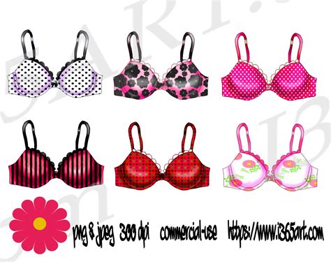 Buy Get Free Lingerie Bra Clipart Set Bras Bra Clip Art Etsy