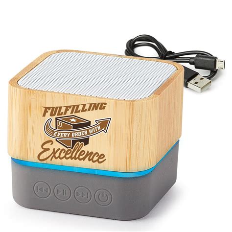 Bamboo Light Up Wireless Speaker Positive Promotions