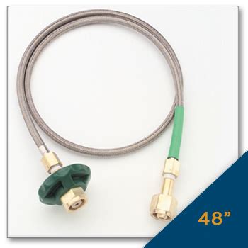 PTFE Lined Stainless Steel Braided Pigtail 48 With CGA 540 X CGA 540