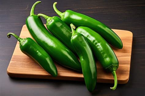 Premium AI Image Spicy Green Jalapeno Peppers Group Of Fresh Jalapeno