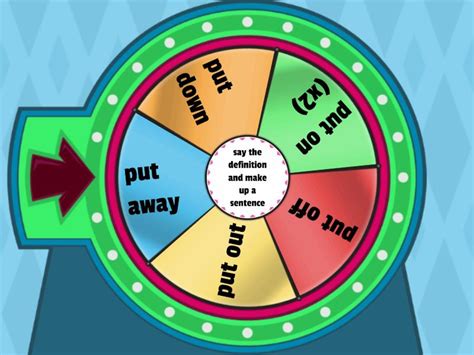 Phrasal Verbs To Put Spin The Wheel